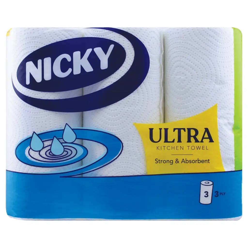 Nicky Ultra Kitchen Roll 3 ply pack (3x5)