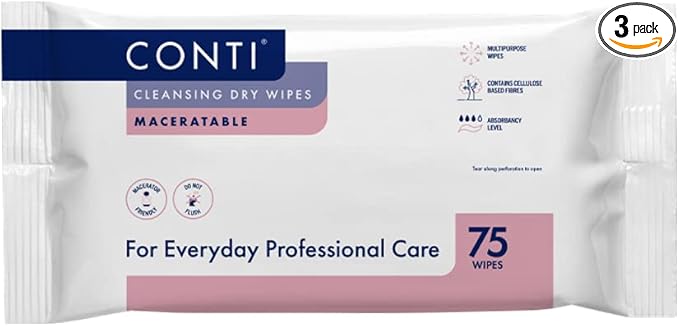 CWW075P Conti Washcloth Dry Wipe Large - 16 Packs Of 75