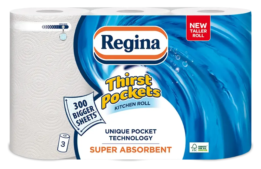 Regina Thirst Pockets 2ply (3Rx4) 12 rolls per case