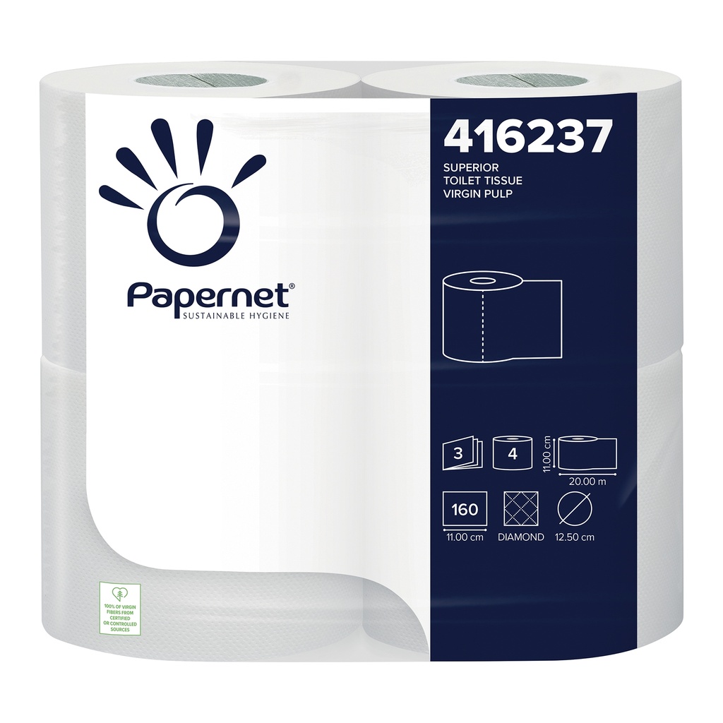 Papernet Superior Toilet Tissue 3 Ply  White (4x10) 416237