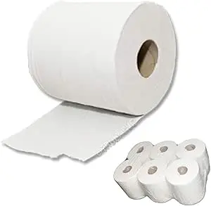 Rolled hand towel White 1ply Pk 6