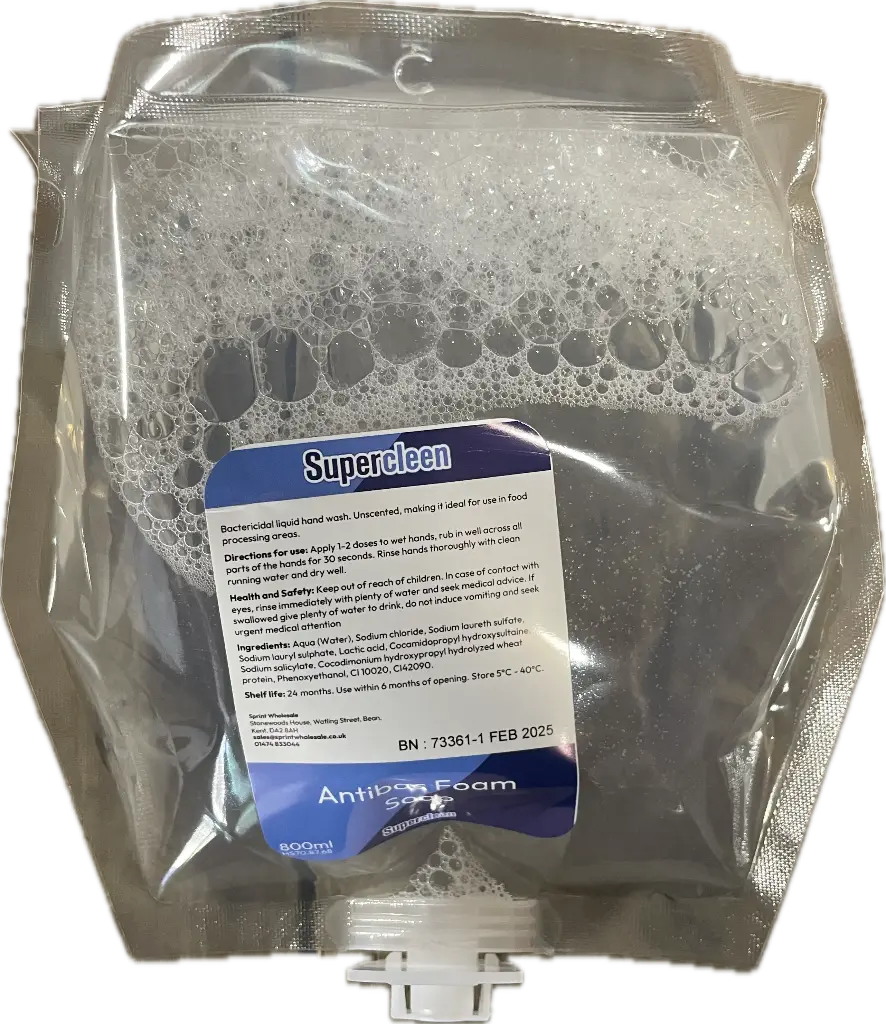 Super Cleen Pouch Foam Soap Hand Cleaner 6 x 800ml
