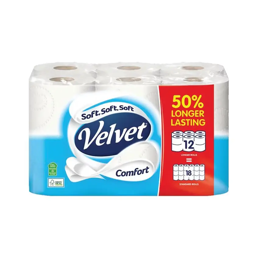 Velvet Comfort 2ply Toilet Roll - White (4x6)