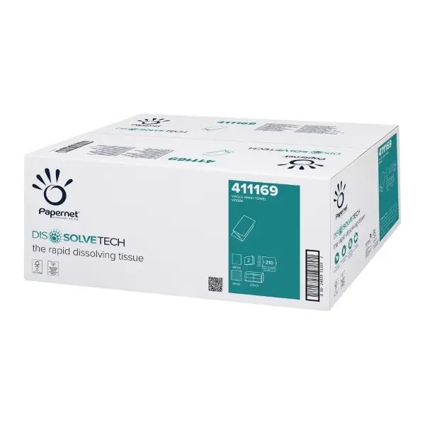 Papernet Dissolve Tech V-Superior Virgin Hand Towels White (210x15) 421341 - 411169