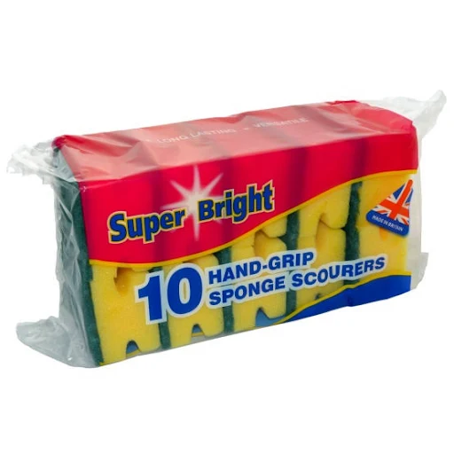 [SP001] Superbright Hand-Grip Sponge Scourer Pk 10