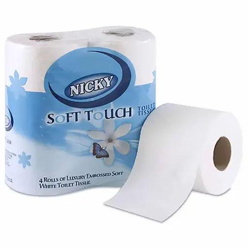 [TT002] Nicky Soft Touch 2ply Toilet Tissue 4 Pack White 4x10