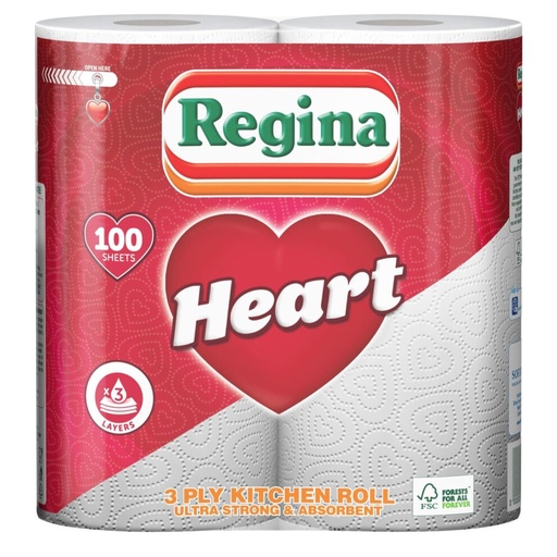 [KT003] Regina Hearts Kitchen Towel Roll 3Ply (2x10) 417453