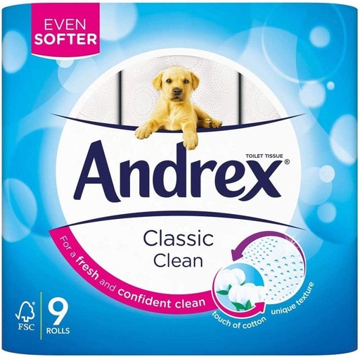 [TT028] Andrex Toilet Tissue 9 Pack Non PM (4x9)