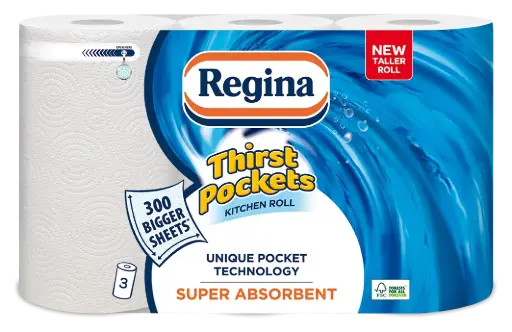 [KT009] Regina Thirst Pockets 2ply (3Rx4) 12 rolls per case