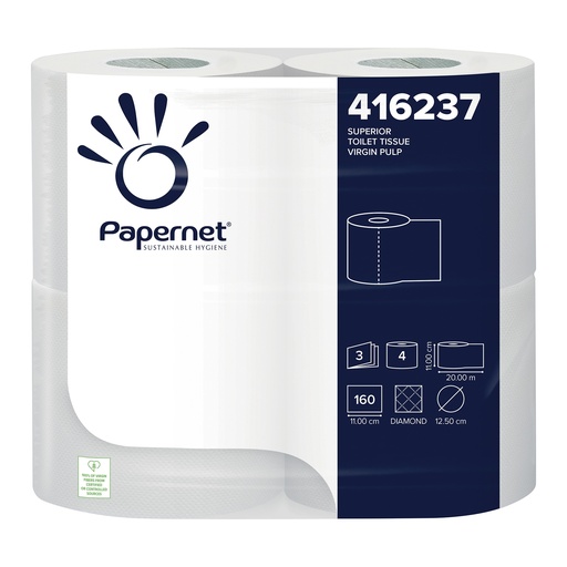 [TT022] Papernet Superior Toilet Tissue 3 Ply  White (4x10) 416237