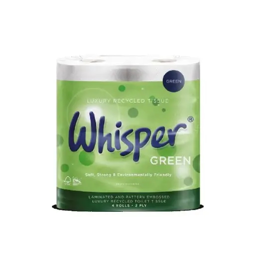 [TT007] Whisper Green 2 Ply Recycled Toilet Roll 210 Sheets (4x10)