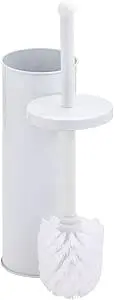 Toilet Brush WC Set White Fully Enclosed