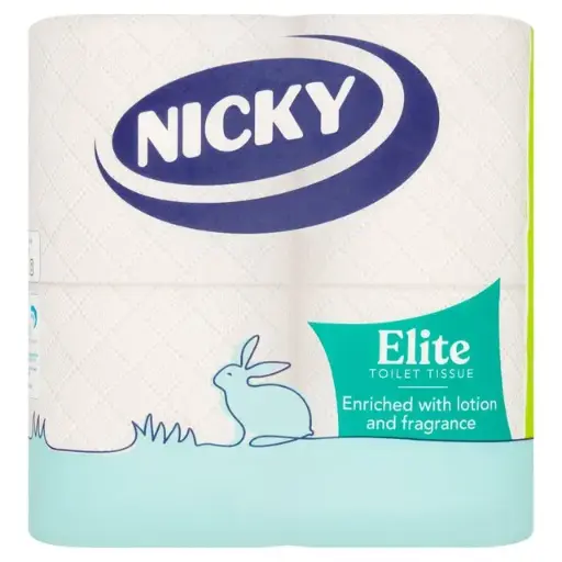 [TT003] Nicky Elite 3ply Toilet Tissue 4 Pack White (4x10)